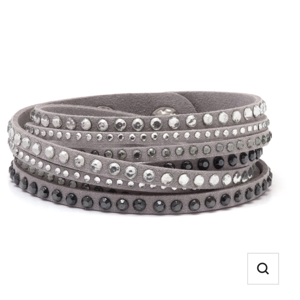 Swarovski Crystal Slate Wrap Bracelet Grey